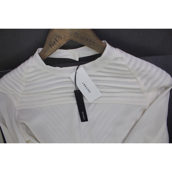 J BRAND Chrystal Pleated Silk Top NWT XS - Picture 5 of 8